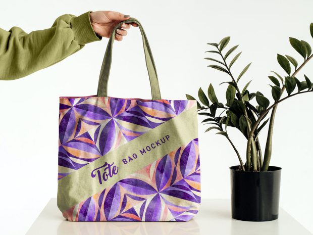 Free Tote Shopping Bag Mockup PSD - Designbolts