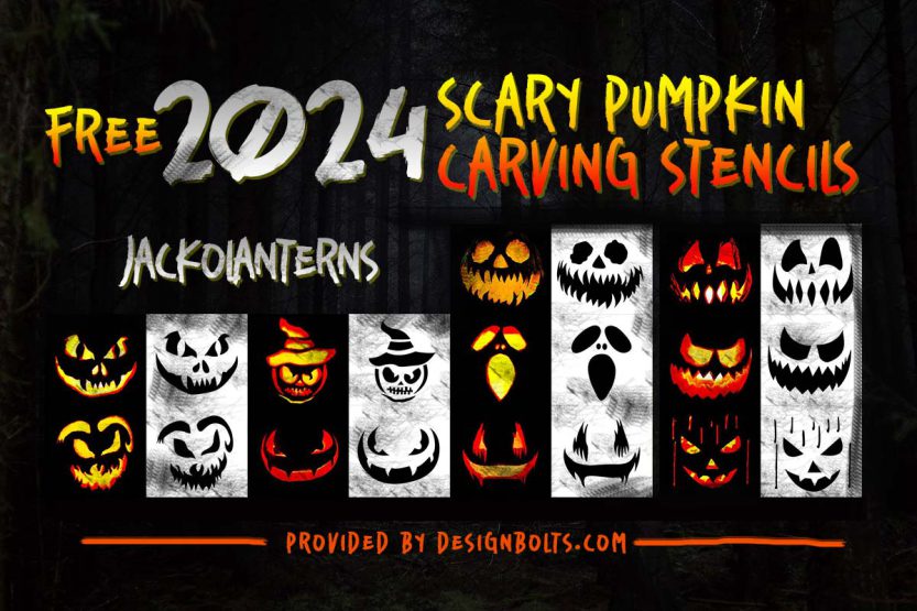 10 Free Scary Pumpkin Carving Stencils 2024 Designbolts